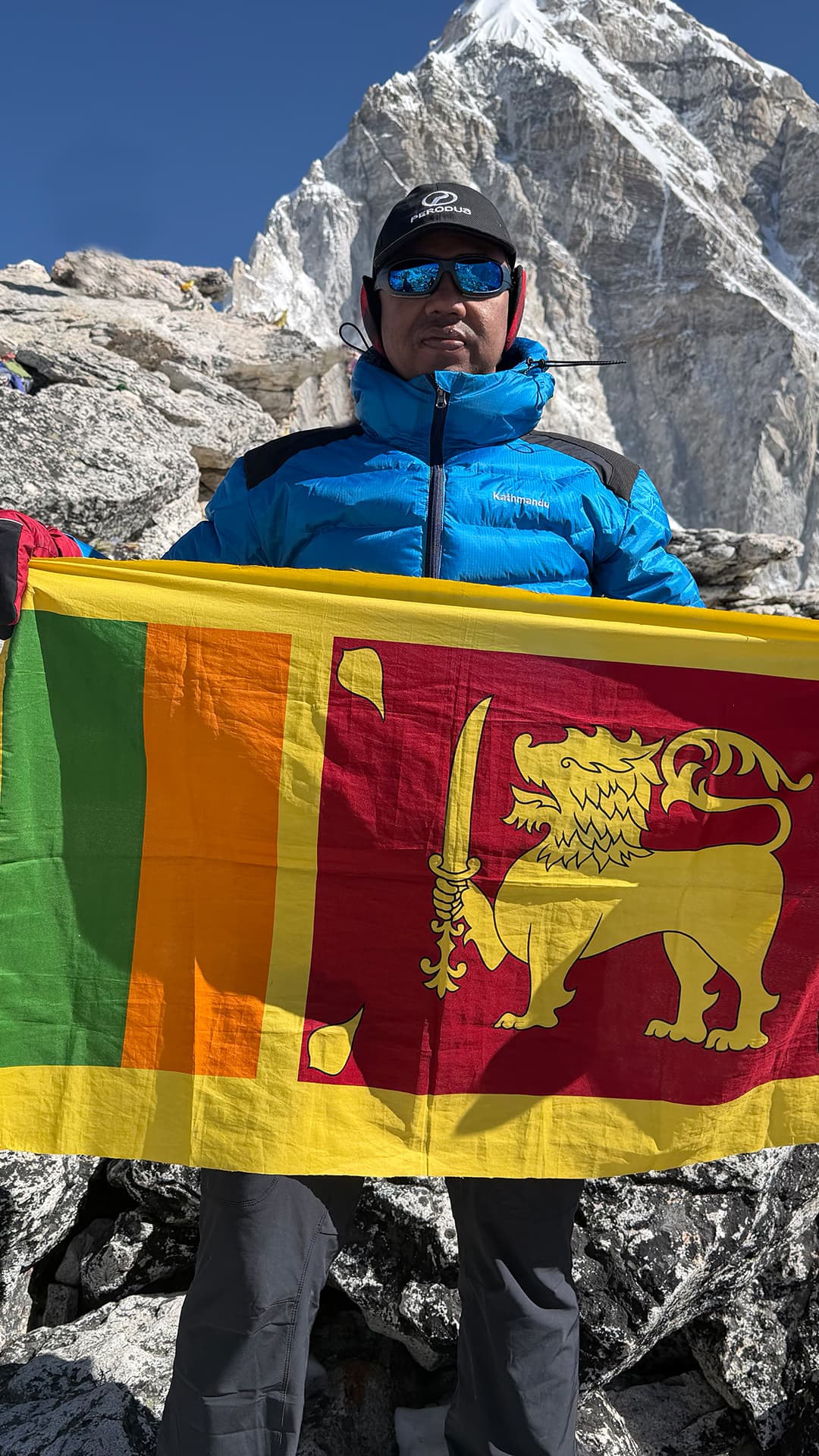 Dinesh Jayawardana at camp during a mountain expedition